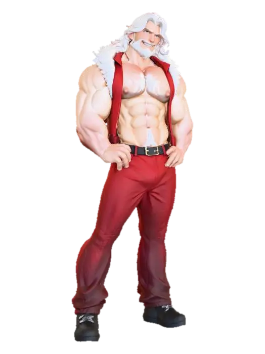 Holiday Hunk, Santa - Jolly 3D model, vytvořený pomocí AI