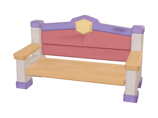 3D model for Pastel Rainbow Bench