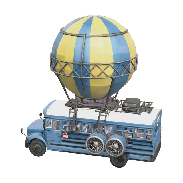 3D model for Realistic Battle Bus Fortnite