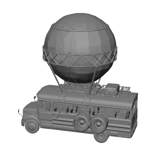 3D model for Realistic Battle Bus Fortnite
