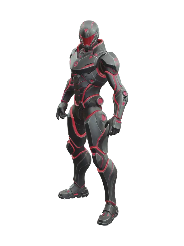 Omega Fortnite - Battlepass 3D model, vytvořený pomocí AI