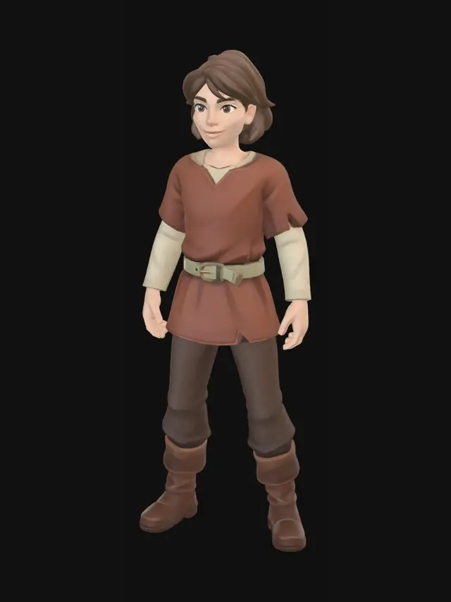 3D model for Young Adventurer on a Forest Path