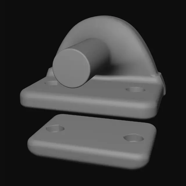 3D model for White plastic elbow bracket