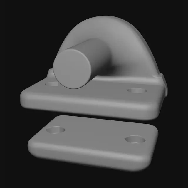 3D model for White plastic elbow bracket
