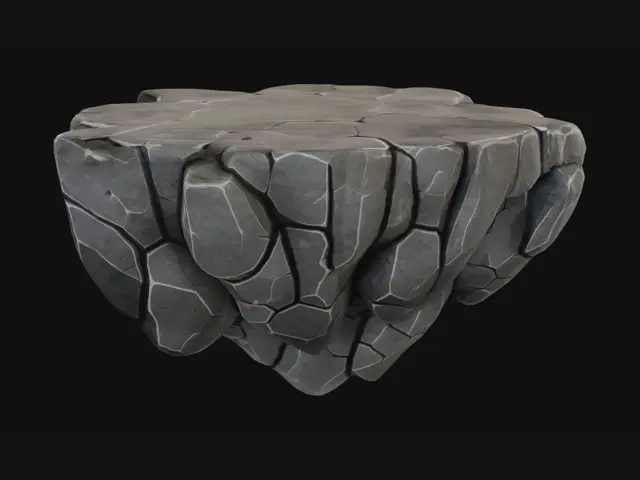 3D model for Floating Cracked Stone Platform