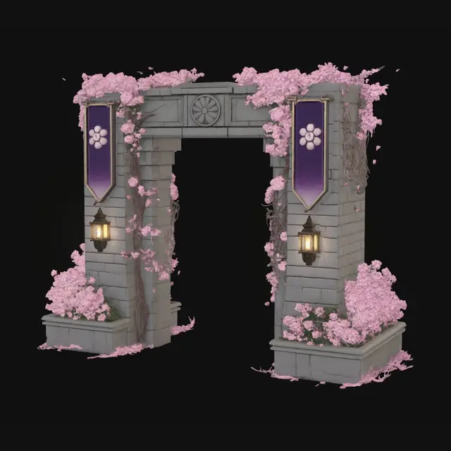 3D model for Pink Blossom Archway