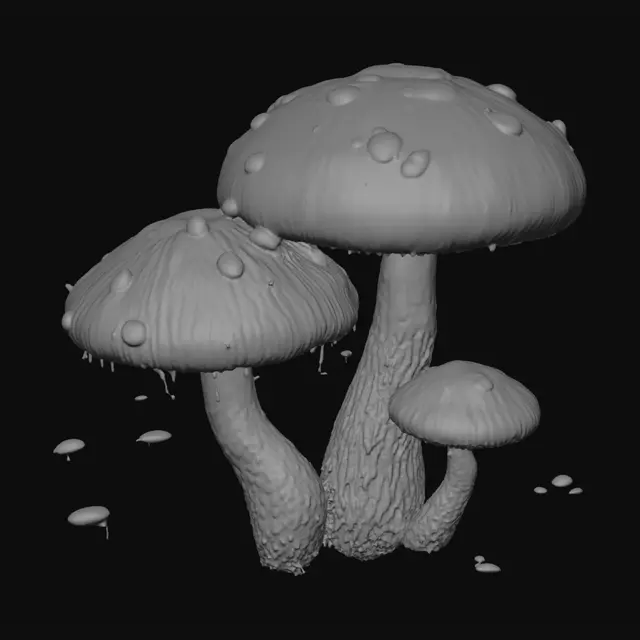 3D model for Bioluminescent Cave Mushrooms