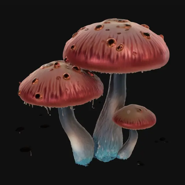 3D model for Bioluminescent Cave Mushrooms