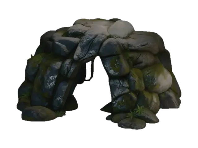 Modèle 3D Mossy Stone Cave - Cavern, généré par IA