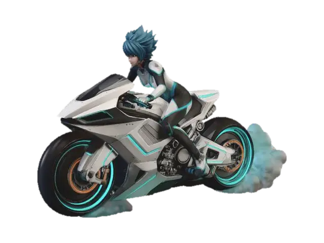 Neon Velocity 3D model, vytvořený pomocí AI