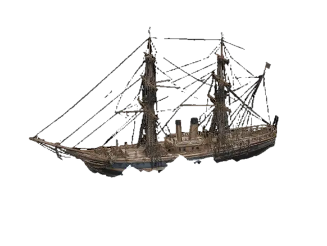 Generate a high‑poly hero 3D model of Shackleton’s ship Endurance trapped in Antarctic… - Boat 3D model, vytvořený pomocí AI