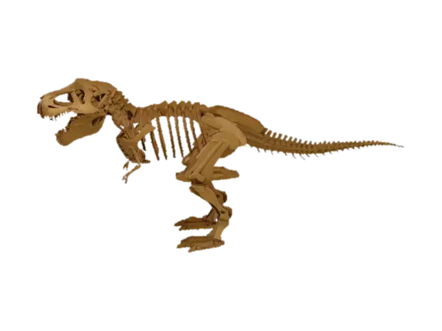 Cardboard Tyrannosaurus Rex Skeleton - Mockup 3D model, AI generated
