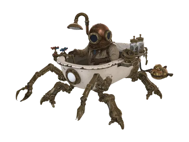 3D model for Brass Bath Automaton with Clockwork Duck