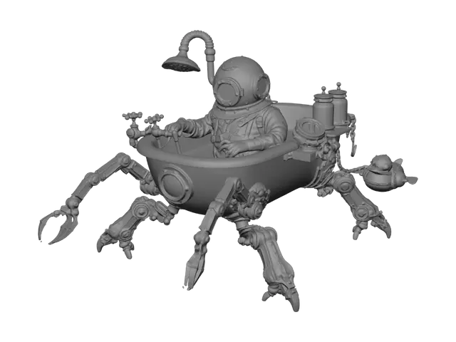 3D model for Brass Bath Automaton with Clockwork Duck