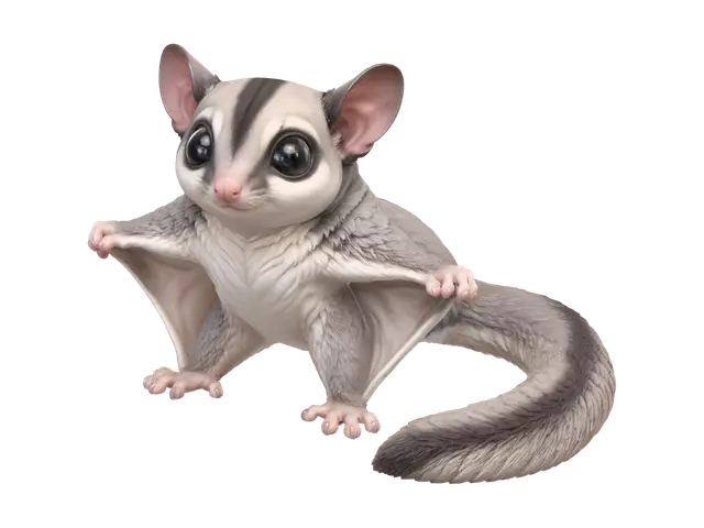 Sugar Glider - Moonlight 3D model, vytvořený pomocí AI