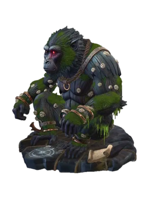 Moonlit Timber Guardian - Apes 3D model, vytvořený pomocí AI
