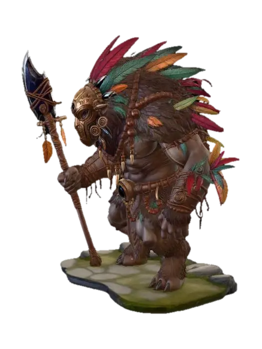 Embermask Warlord - Sorcery 3D model, vytvořený pomocí AI
