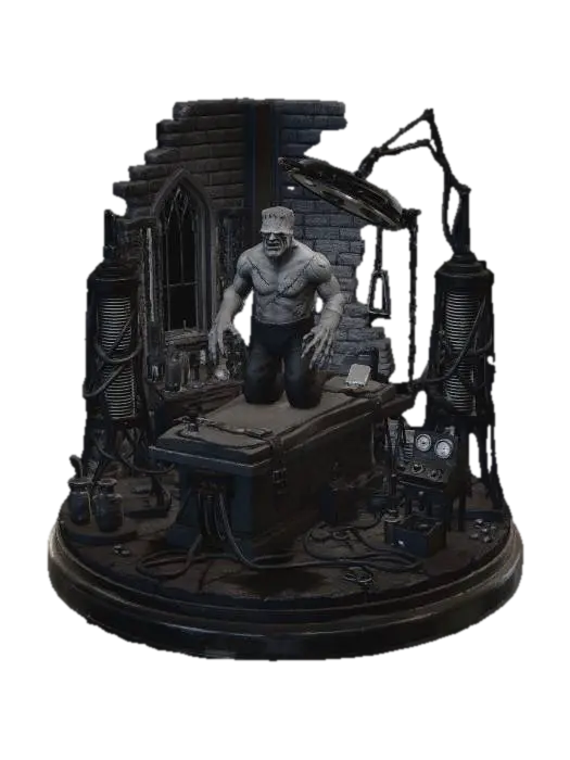 The Creature in the Dark Laboratory - Hazard 3D model, vytvořený pomocí AI