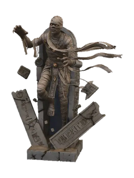 Rise of the Tomb Guardian 3D model, vytvořený pomocí AI