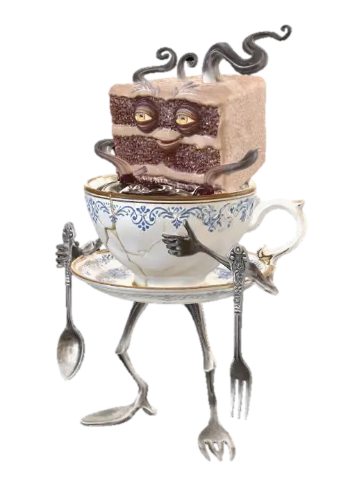 Tea-Time Monster 3D model, vytvořený pomocí AI