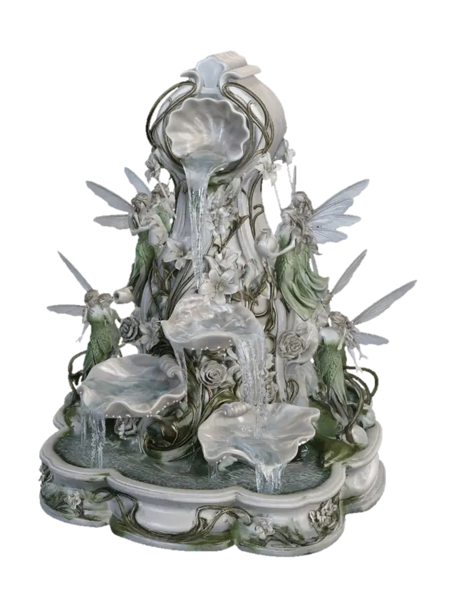 Modelo 3D de Art Nouveau “Fountain of Youth” fairy monument, isolated hero asset, centred,… - Artnouveau, gerado por IA