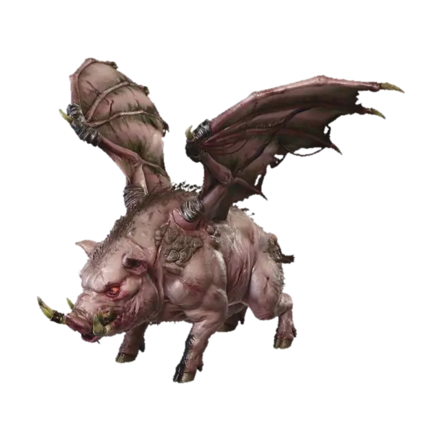 Abyssal Winged Boar 3D model, vytvořený pomocí AI