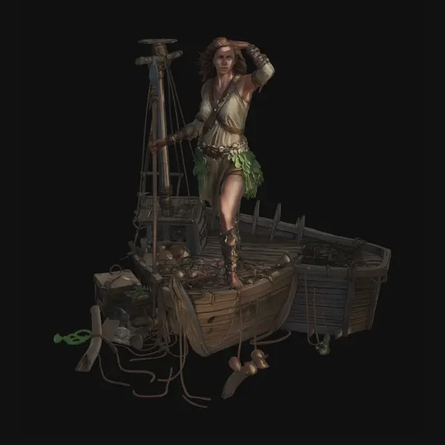 3D model for Sea Warrior on a Tropical Shore
