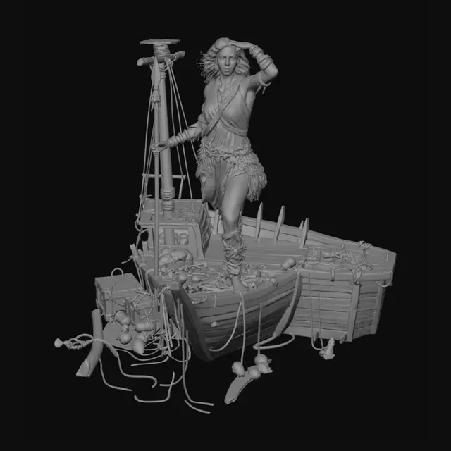 3D model for Sea Warrior on a Tropical Shore
