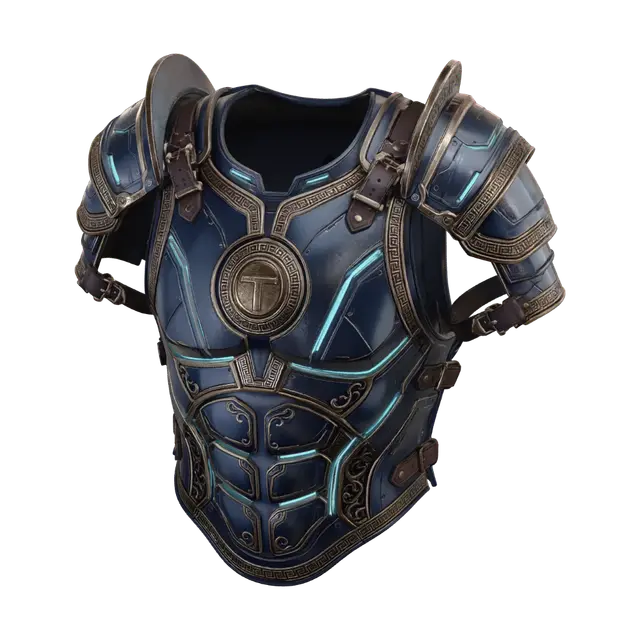 a chestplate of the same design - Plate 3D model, vytvořený pomocí AI