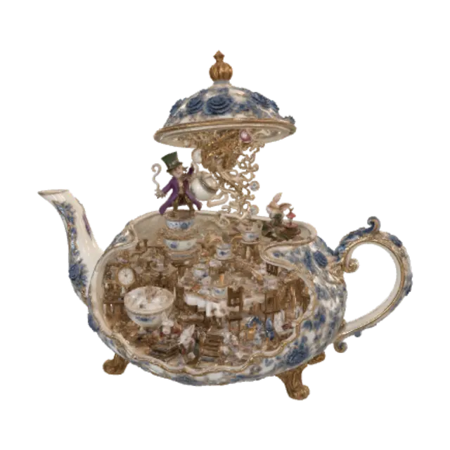Clockwork Teapot Wonderland 3D model, vytvořený pomocí AI
