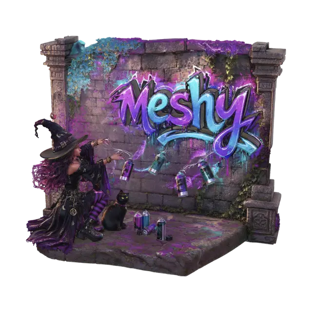 3D model for Neon Graffiti Witch