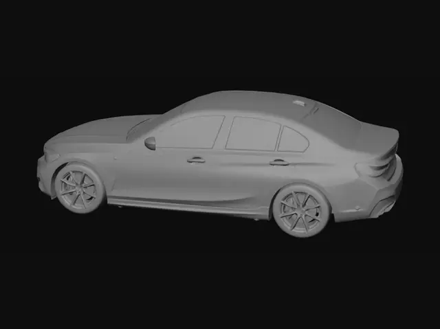 3D model for Black BMW M Sport Sedan in Profile