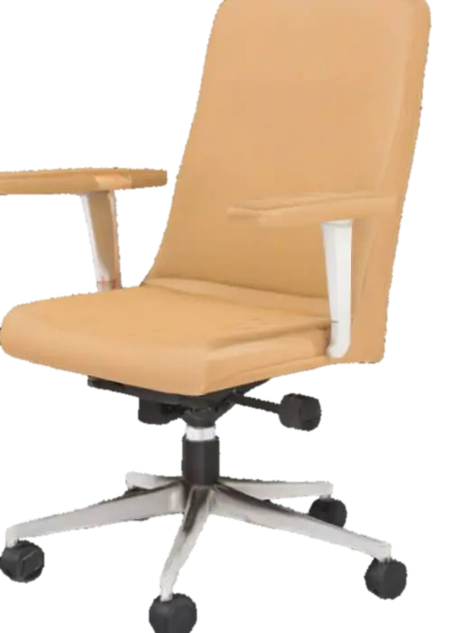 The object is a beige office chair with a rectangular backrest and seat, padded…-3D-modell, genererad av AI