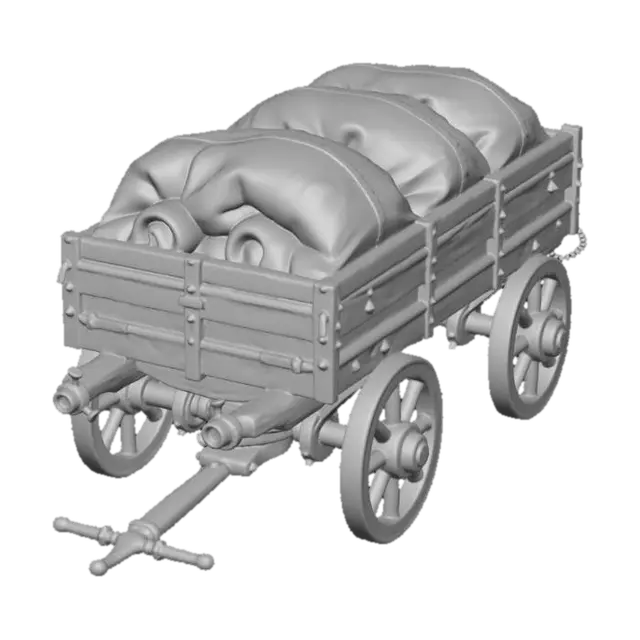 3D model for Wagon of Burlap Sacks