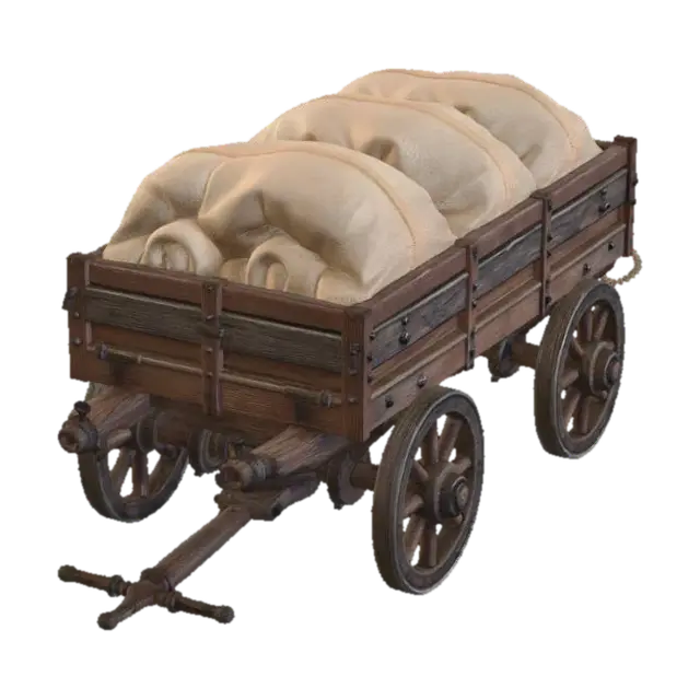 3D model for Wagon of Burlap Sacks