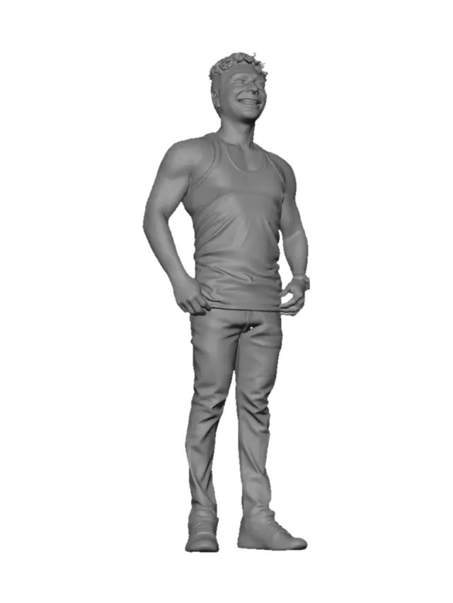 3D model for Portrait of a Tattooed Man in a White Tank Top