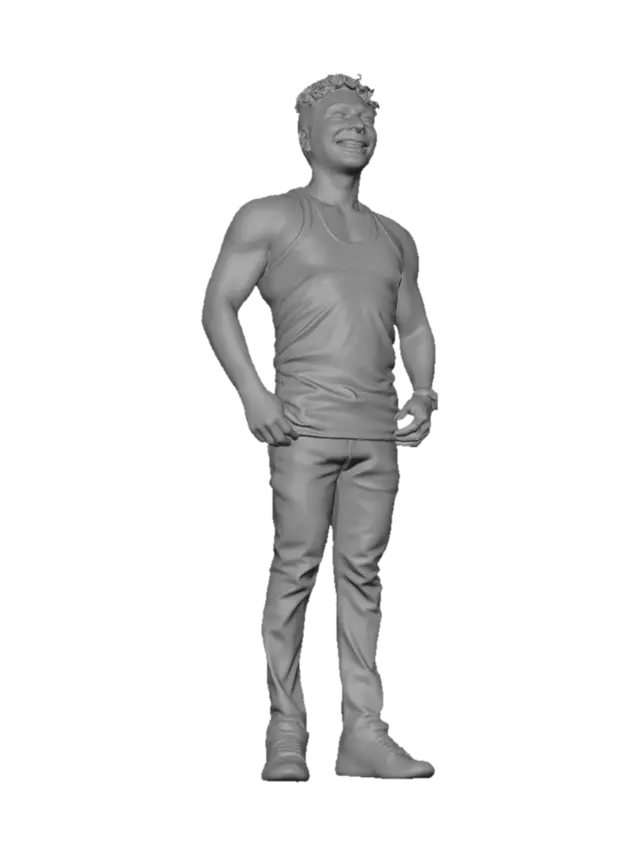 3D model for Portrait of a Tattooed Man in a White Tank Top