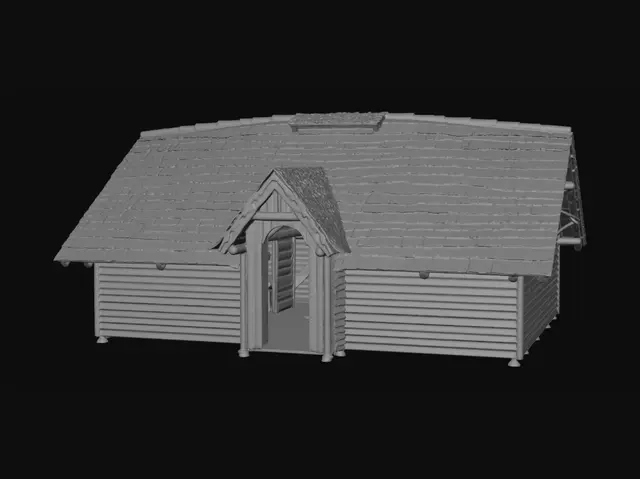 3D model for Firelit Wooden Hut