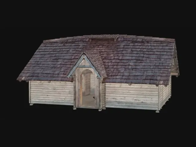3D model for Firelit Wooden Hut