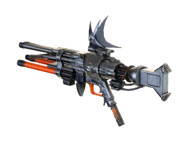 3D asset prompt: heavy biomechanical harpoon cannon for abyss hunters, dark fantasy… 3D model, vytvořený pomocí AI