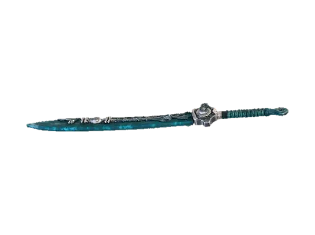 Ancient abyssal biomechanical katana relic, grown not forged. Slightly curved… - Advanced 3D model, vytvořený pomocí AI