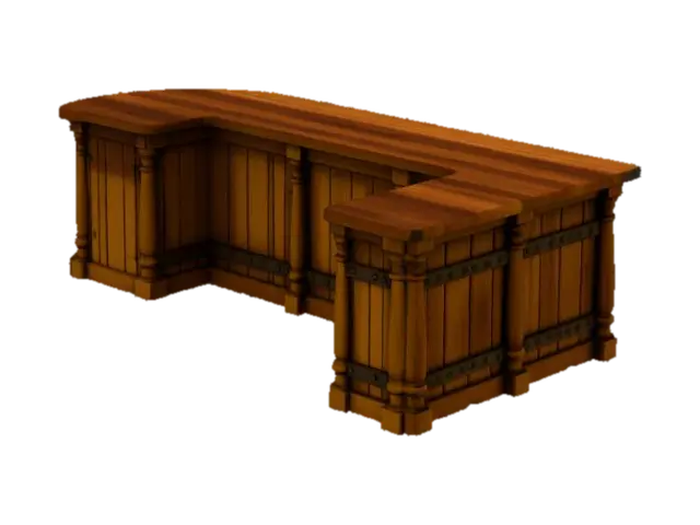 Rustic Tavern Bar - Restaurant 3D model, vytvořený pomocí AI
