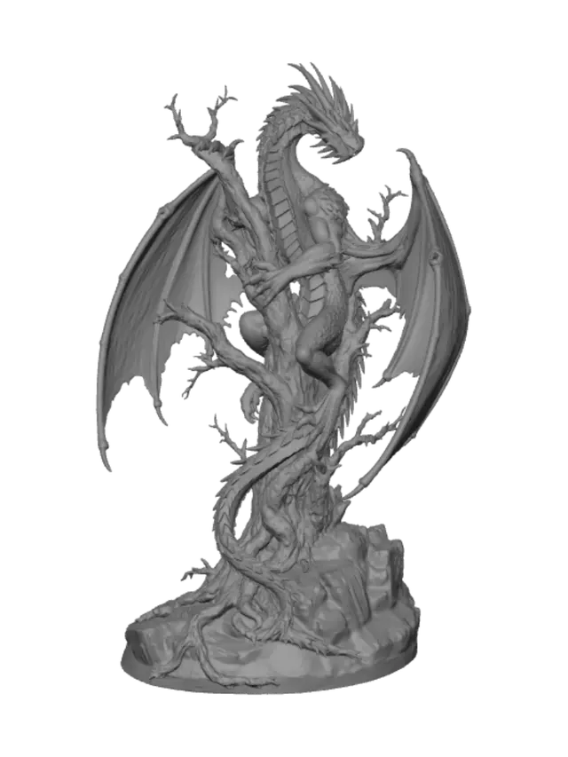 3D model for Crimson Dragon on the Stone Tree
