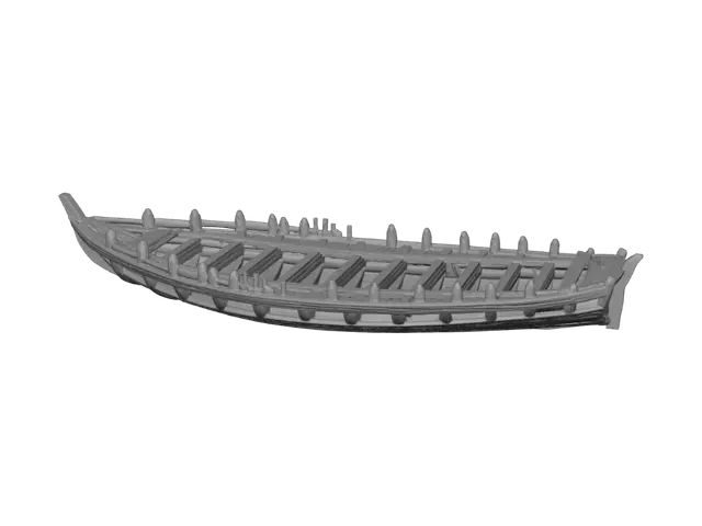 3D model for Wooden Boat Skeleton