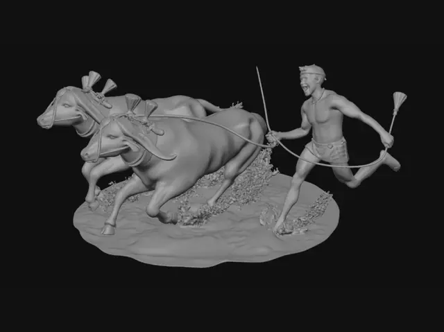 3D model for The Runaway Oxen