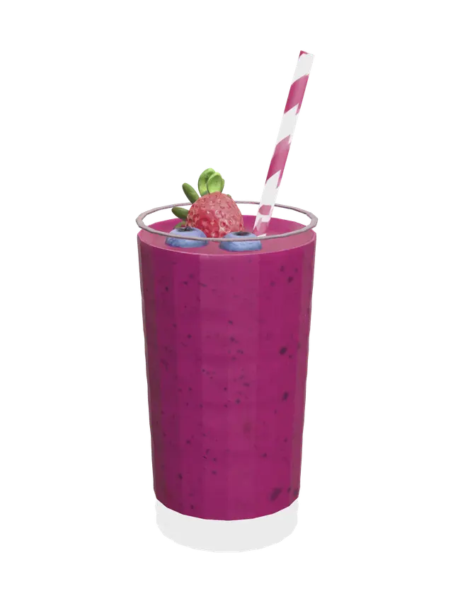 Realistic Smoothie - Straw 3D model, vytvořený pomocí AI