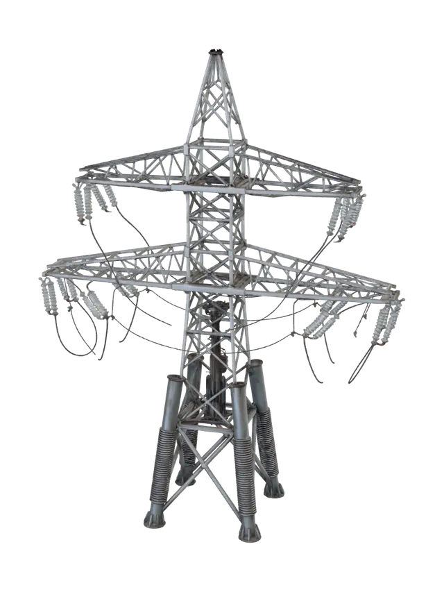 电压塔楼 - Towering 3D model, vytvořený pomocí AI