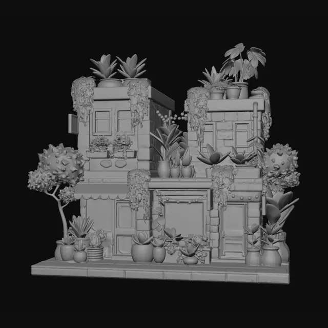 3D model for 风格化城市街景绿植