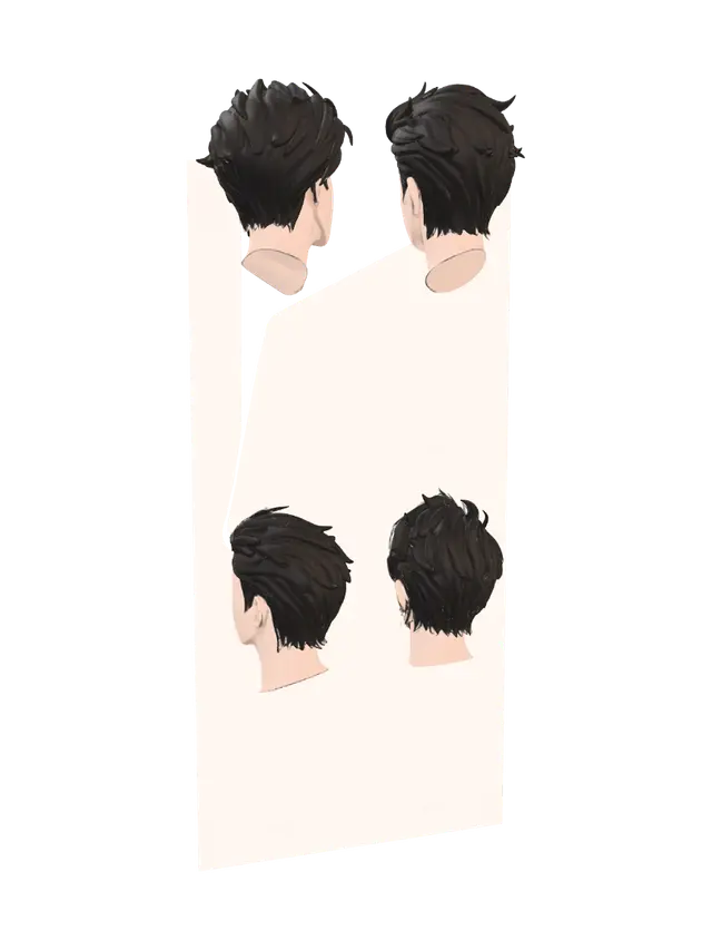 Layered Tousled Hairstyle Study - Charactermodel 3D-model, gegenereerd door AI