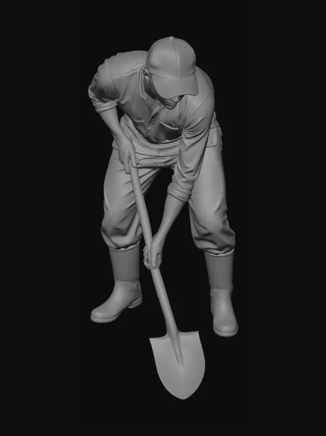 3D model for Shoveling Worker